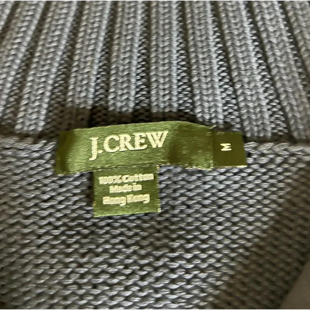 J. Crew Men's  Quarter Zip 100% Cotton Sweater Size M